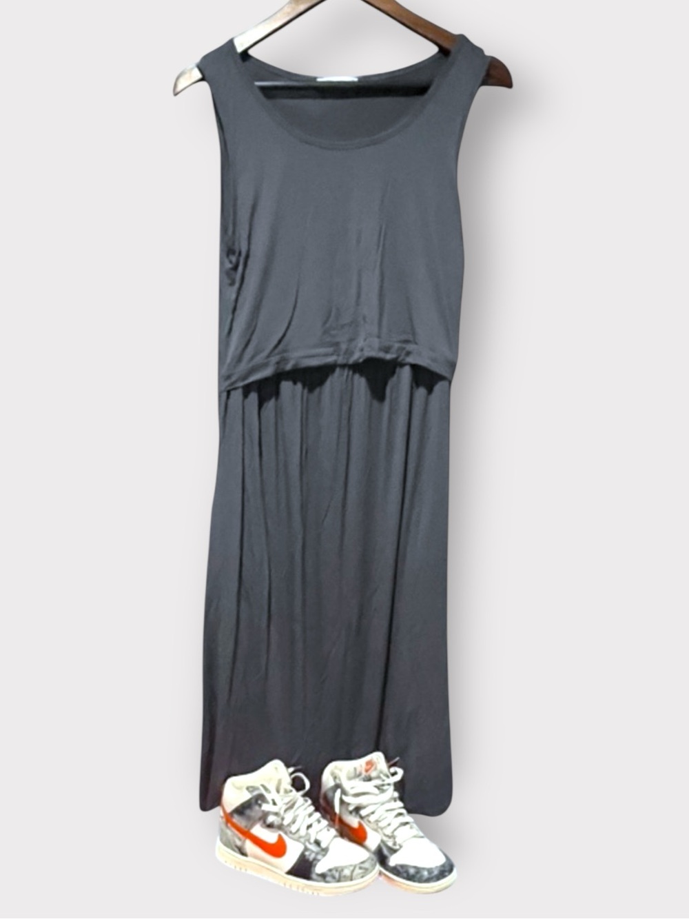 Bearsland M Maternity / Nursing Sleeveless Midi Dress in Dark Blue